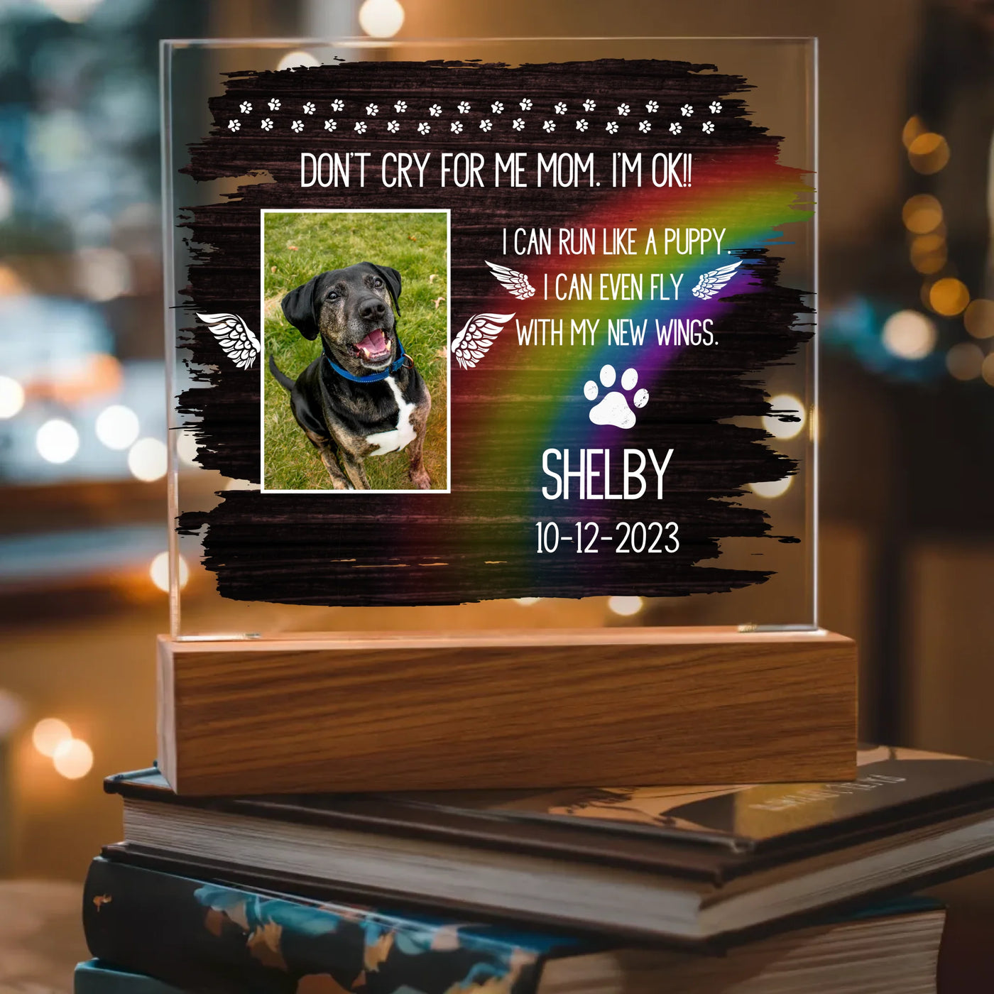 Acrylic Square On Books LED Battery