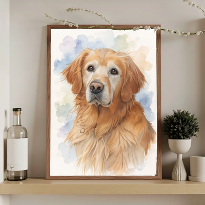 Personalized pet remembrance wall art - framed Rainbow Bridge tribute