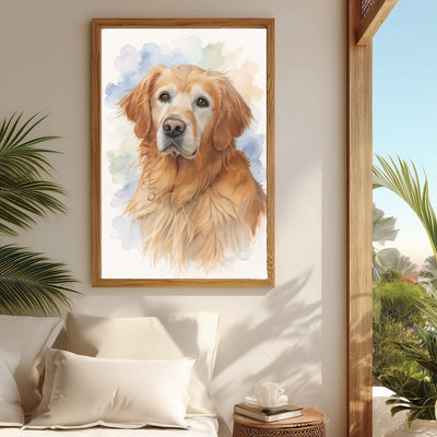 Personalized animal memorial poster - AI-generated Rainbow Bridge artwork