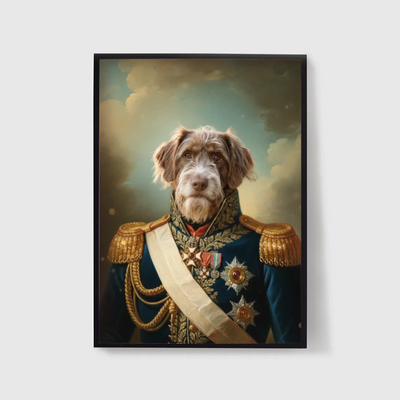 Framed pet loss gift - custom AI artwork with rainbow and pet photo