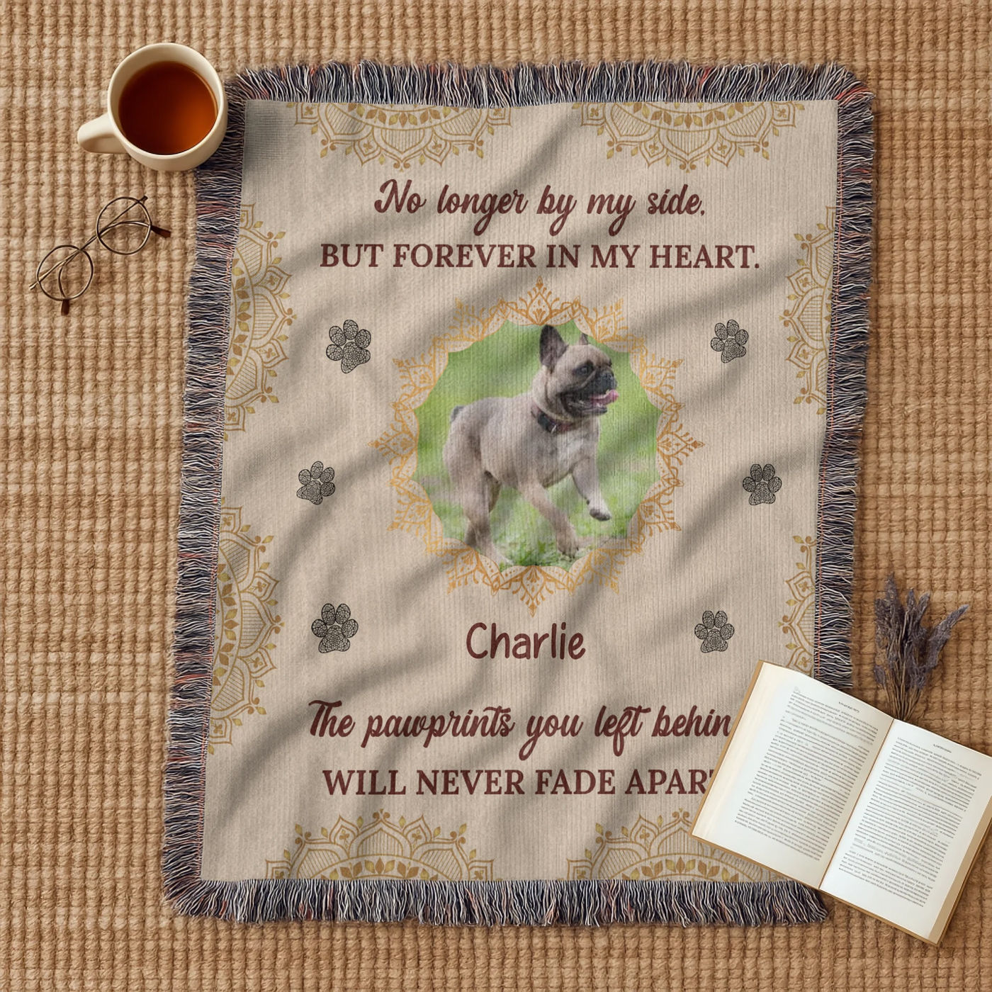 Personalized Pet Memorial Blanket | Custom Woven Photo Tribute Throw ...
